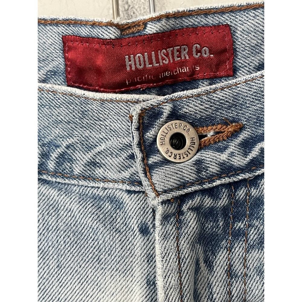 Vtg. Hollister Co Low-Rise Flare Jean 4 R 100% Cotton Boho Distressed Y2K Ripped - Picture 9 of 16